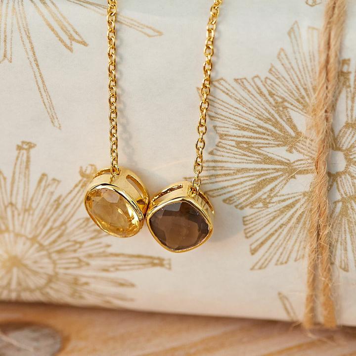 Produktbild Loberon Halskette Ovique gold (925er Sterlingsilber, Verzierung: Citrin-Edelstein)