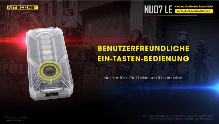 Actual product image Nitecore NU07 LE - Signal light (6.20 cm, 15 lm)
