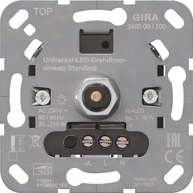 Produktbild Gira Universal LED Drehdimmer 245000 Einsatz Standard