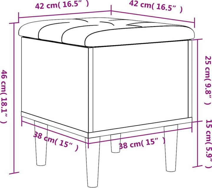 Immagine prodotto VidaXL Panca con vano portaoggetti nera 42x42x46 cm (42 cm)
