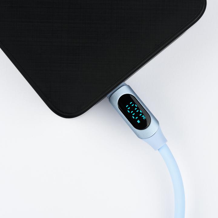 Produktbild MyVolts PDCCCSB - Step Up USB-C to USB-C PD Cable with LCD Power Meter, Mint Green