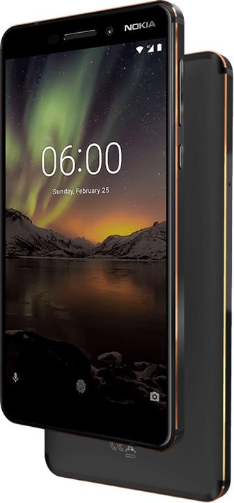 Actual product image Nokia 6.1 (2018) (32 GB, Black copper, 5.50", Hybrid Dual SIM, 16 Mpx, 4G)