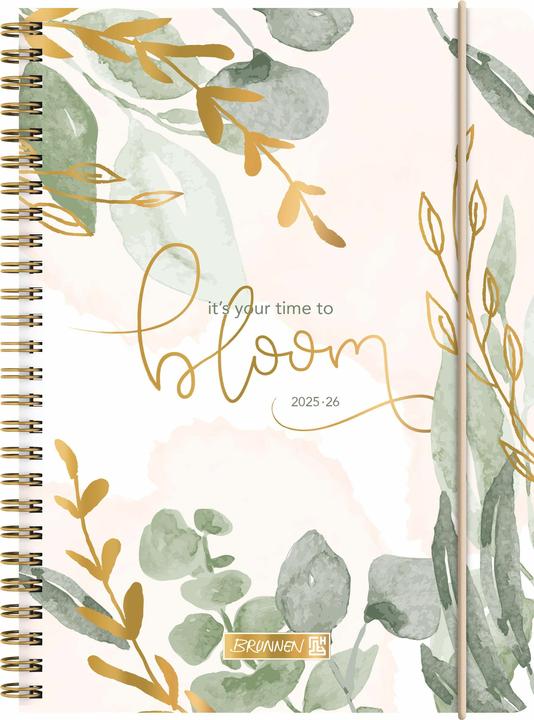 BRUNNEN Schlerk calendar (2025/2026) 'Bloom', 2 pages = 1 week, A5, 208 pages, PP cover, me (A5, German)