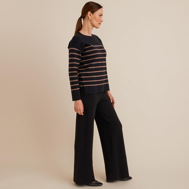 Immagine prodotto Anne Weyburn Maglia a righe a maglia fine con scollo rotondo (46)