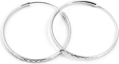 Beneto Glittering silver round earrings AGUC2099 / 35 / N (L)