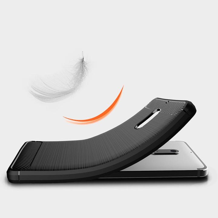 Produktbild König Design Nokia 6 TPU Handy Case Carbon Fiber Optik Brushed Schutz Hülle Rahmen Schwarz (Nokia 6)