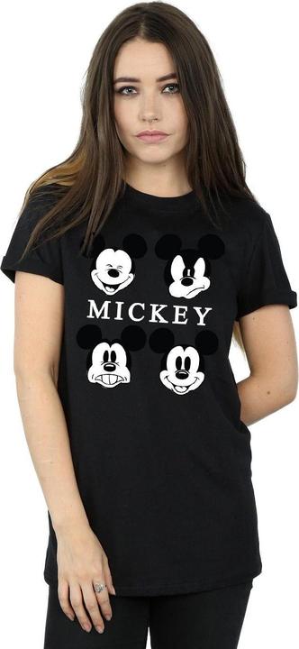 Actual product image Disney Womens/Ladies Mickey Mouse Head Cotton Boyfriend T-Shirt (L)