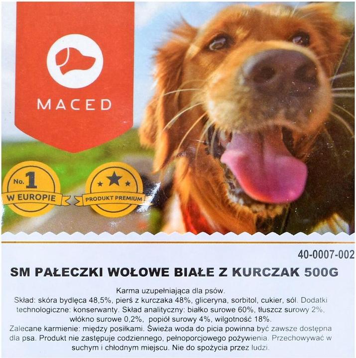 Produktbild Maced Dog Treat - Pałeczki Rindfleisch weiss mit Huhn 500g (Adult, 1 Stk., 500 g)