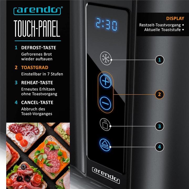 Produktbild Arendo Langschlitz-Toaster mit Touchscreen