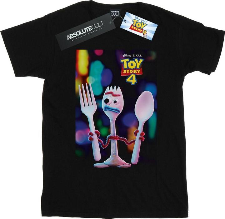 Actual product image Disney Womens/Ladies Toy Story 4 Forky Poster Cotton Boyfriend T-Shirt (4XL)