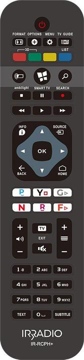 Actual product image Irradio Dedicated remote control compatible with all PHILIPS TVs and SMART TVs, Mod. IR-RCPH+
