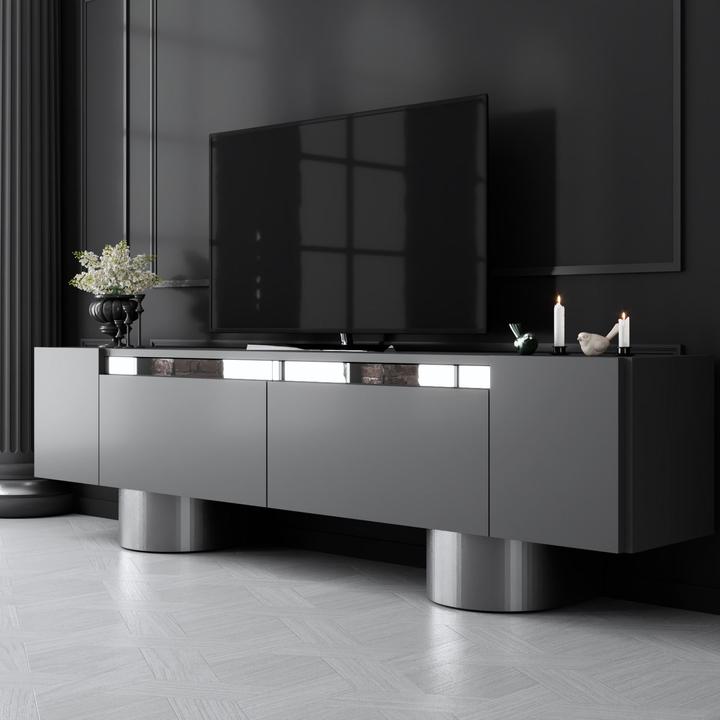 Actual product image Skye Decor Bohem Silver TV Stand (180 x 50 x 30 cm)