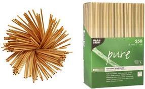 Produktbild Papstar Stroh-Trinkhalme "pure", 150 mm, natur (250 x)