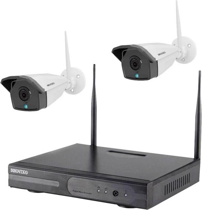 Actual product image Inkovideo Surveillance camera set WLAN IP 4 channel with 2 cameras 1920 x 1080 pixel (1920 x 1080 Pixels)