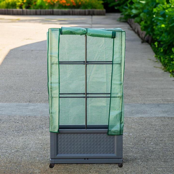 Image du produit HTI-Living Pflanzkübel mit Rankgitter und Folienabdeckung Nessa 60x30 cm