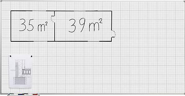 Actual product image eurokraft basic Grid board, painted white, WxH 2000 x 1000 mm, 20 x 20 / 100 x 100 mm grid. (2000 x 1000 mm)