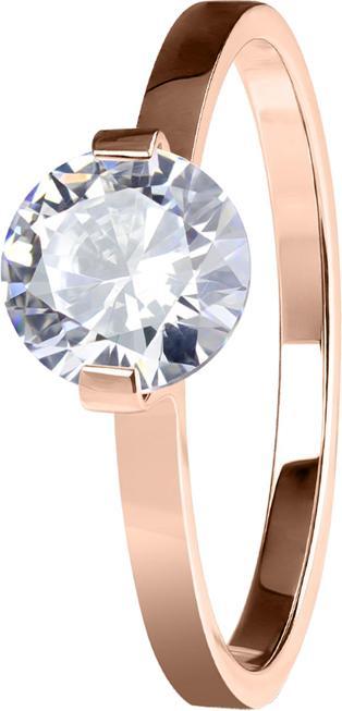 Image du produit Star Piercing Bague en or rose avec grand cristal (57, Argent 925)