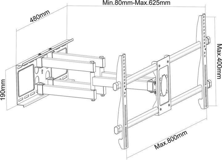 Image du produit Montiss Montis Uchwyt TV "LOGAN" MT079 2 16 m 85 pouces noir (Mur, 85.04", 80 kg)