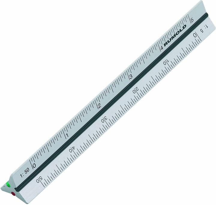 Productafbeelding Rumold Driehoekige liniaal 10,0 cm, zilver (100 mm)