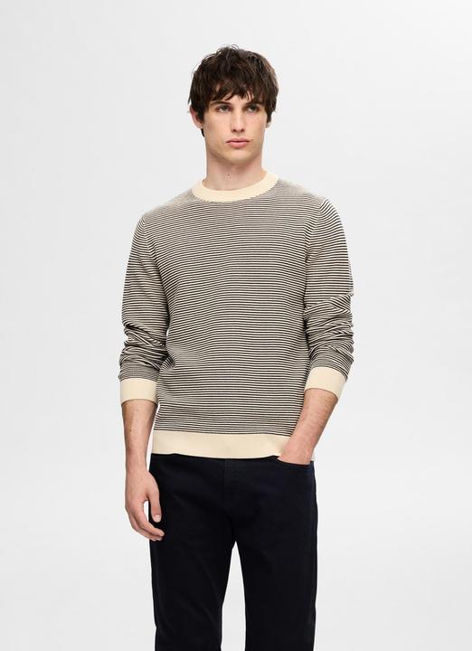 Actual product image Selected Homme Striped round neck knitted jumper (XXL)