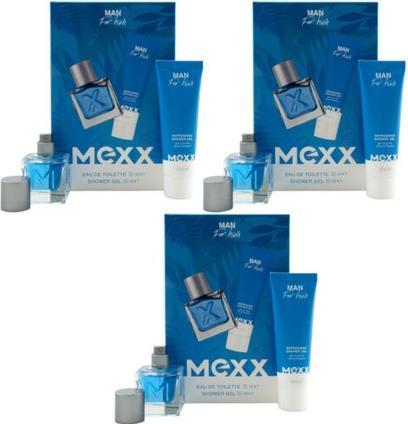 Produktbild Mexx Geschenkset Man For Him 3 x 30ml EDT Spray und 3 x 50ml Duschgel