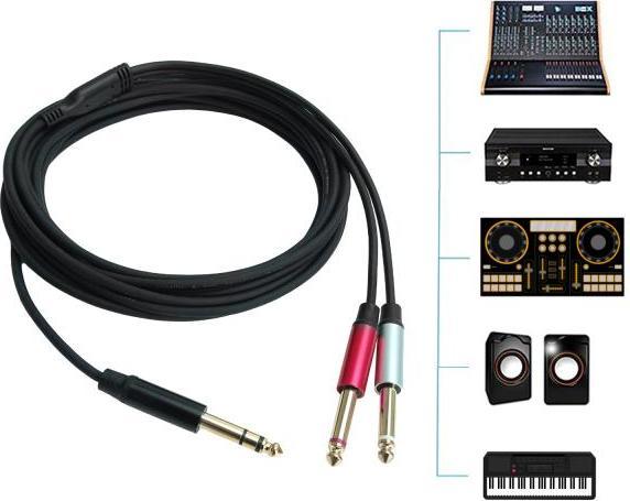 Produktbild keepdrum Splitter-Kabel AC048M Y-Kabel Klinke 1x Stereo zu 2x Mono 5m (5 m)