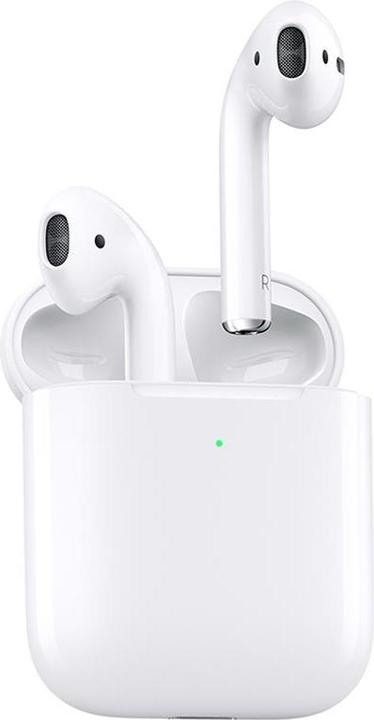 Image du produit Apple AirPods 2e génération avec boîtier de chargement sans fil (2019) (pas de réduction du bruit, 5 h, Sans fil)