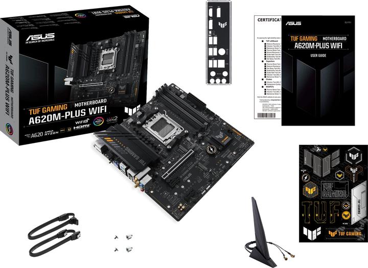 Produktbild ASUS TUF GAMING A620M-PLUS WIFI (AM5, AMD A620, mATX)