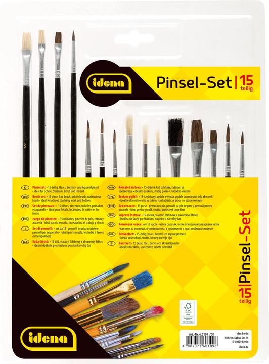 Actual product image Idena Brush set 15s various sorts FSC100%