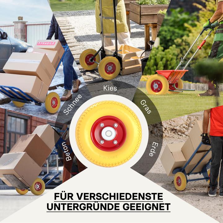 Produktbild Wiltec Schubkarren PU Rad 2.80/2.50-4 Vollgummi Polyurethan Reifen pannensicher