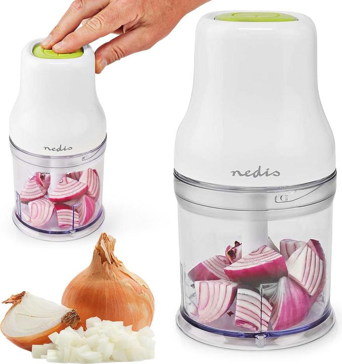 Actual product image Nedis KAMC100CWT Food Chopper 200 W 0.5 l Plastic 1-Speed Turbo Function White (500 ml, 200 W)