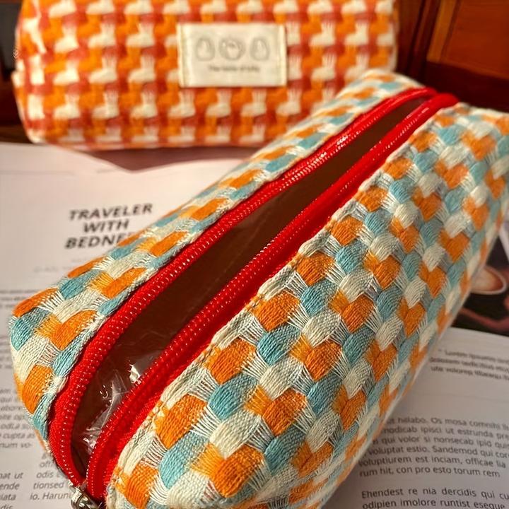 Actual product image Only-Bags.Store Rainbow woven stationery bag washable pencil case stationery box large capacity