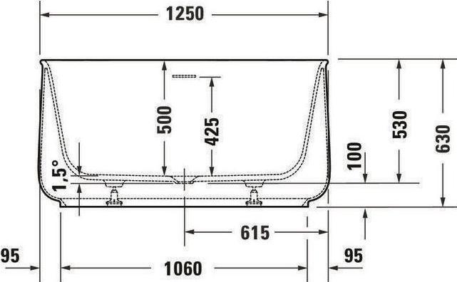 Actual product image Duravit Bathtub Zencha 1250x1250mm free-standing 2 back slopes white
