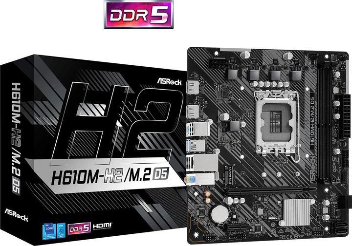 Actual product image AsRock H610M-H2/M.2 D5 LGA1700 2xHDMI (LGA 1700, Intel H610, mATX)