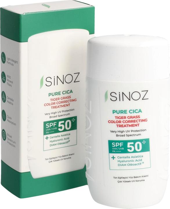 Produktbild Sinoz Pure Cica Color Correcting Treatment Fluid Sunscreen (Sonnencreme, SPF 50+, 50 ml)