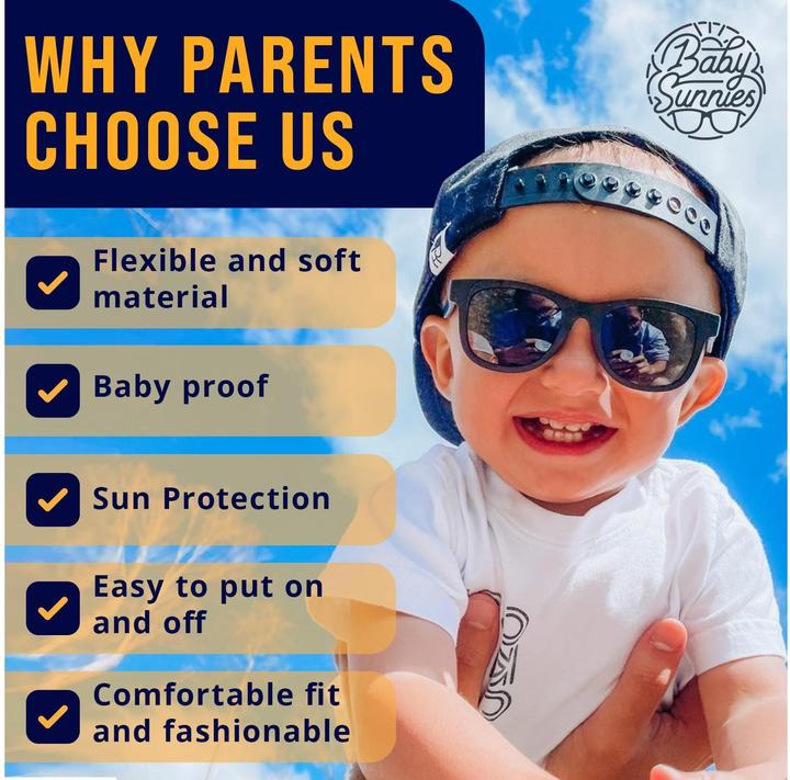 Actual product image Baby Sunnies Baby-Sonnenbrille mit Band Schwarz