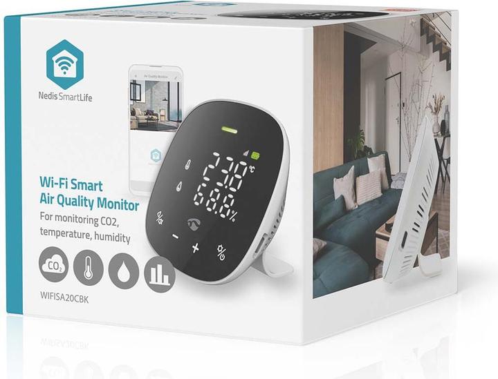 Image du produit Nedis SmartLife Luftqualitätsmonitor Wi-Fi | inkl. Display | Kohlendioxid (CO2) / Luftfeuchtigkeit /