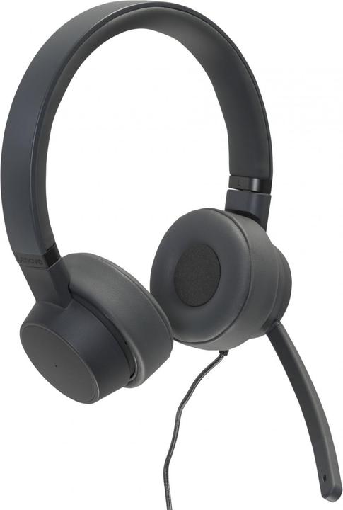 Produktbild Lenovo GXD1C99243 headphones/headset Wired Head-band Calls/Music USB Type-C Grey (ANC, Kabelgebunden)