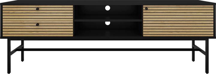 Image du produit SalesFever Buffet bas en placage bois véritablex60 noir (150 x 40 x 60 cm)
