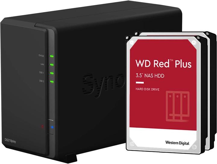 Synology DS218play (2 x 8 TB, WD Red Plus)