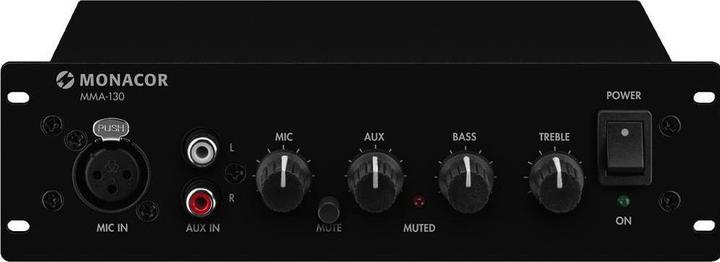 Actual product image Monacor ELA mono class D mixer amplifier 15/30 W at 4/8 Ohm (Amplifier)