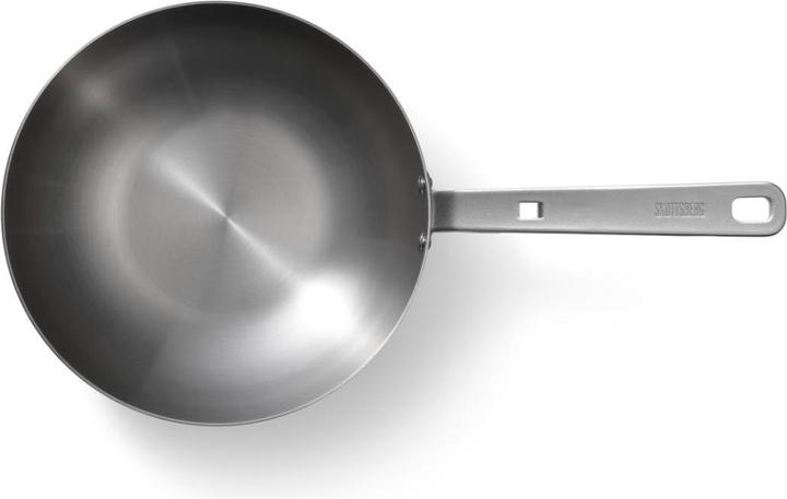 Produktbild Skottsberg Wok Edelstahl, 28 cm Durchmesser, 3-lagiger Sandwichboden, Edelstahlgriff (28 cm, Wok Pfanne, Aluminium, Edelstahl)