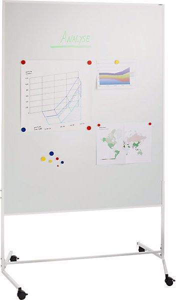 Produktbild eurokraft basic Moderationswand, mobil, Whiteboard, BxH 1200x1500 mm, weiss (120 x 150 cm)