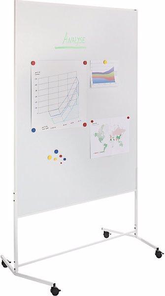 Produktbild eurokraft basic Moderationswand, mobil, Whiteboard, BxH 1200x1500 mm, weiss (120 x 150 cm)