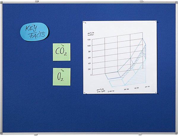 Actual product image eurokraft basic pin board, fabric covering, blue, WxH 2000 x 1000 mm. (Bulletin board, 2000 x 1000 mm)
