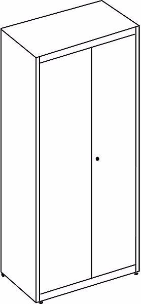 Image du produit Mauser Armoire à portes battantes, h x l x p 1956 x 800 x 432 mm, 4 tablettes, blanc