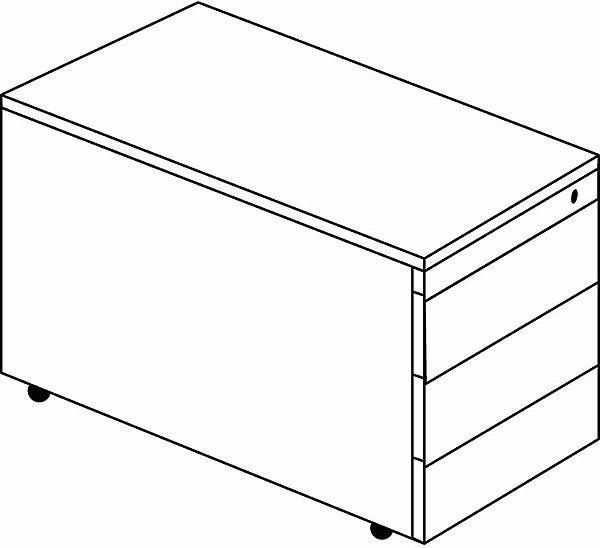 Produktbild Mauser Schubladencontainer, Rollen, 570x800mm, Stahlplatte, 3xSchublade, weiss/grün/weiss