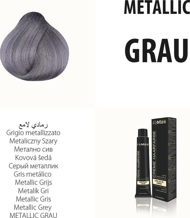 Produktbild FemMas Grau) Haarfarbe Metallıc 100ml (Grau)