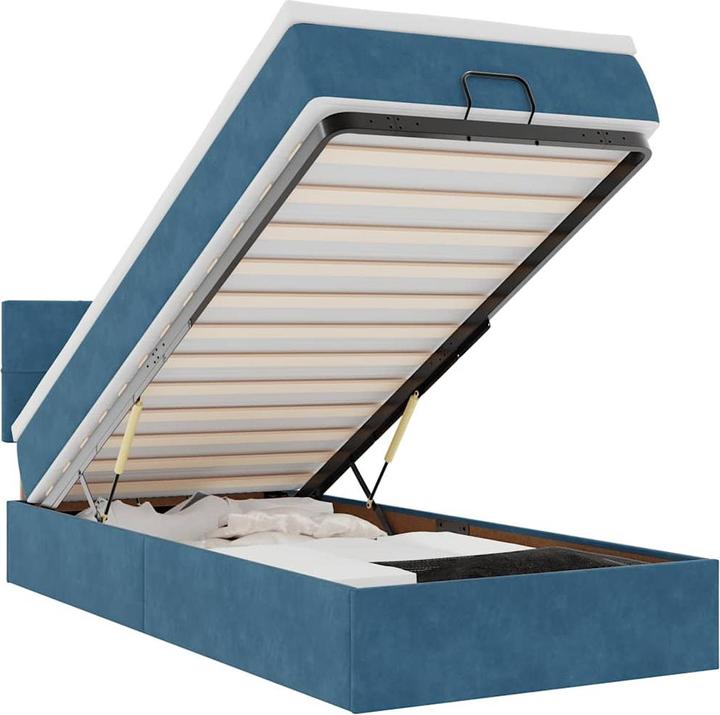 Image du produit VidaXL Lit ottoman avec matelas bleu foncé 120x200 cm velours (120 x 200 cm)