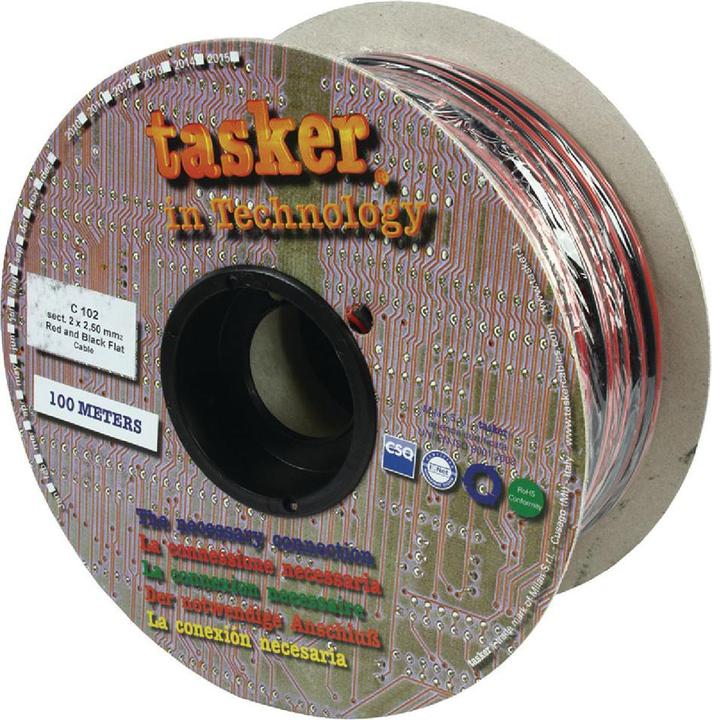 Actual product image Tasker Speaker cable on roll 2x 2.50 mm² 100 m black/red (100 m, 2.50 mm²)